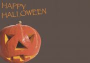 Kürbiskopf - Happy Halloween - Gutschein Vorlage, Vordruck braun